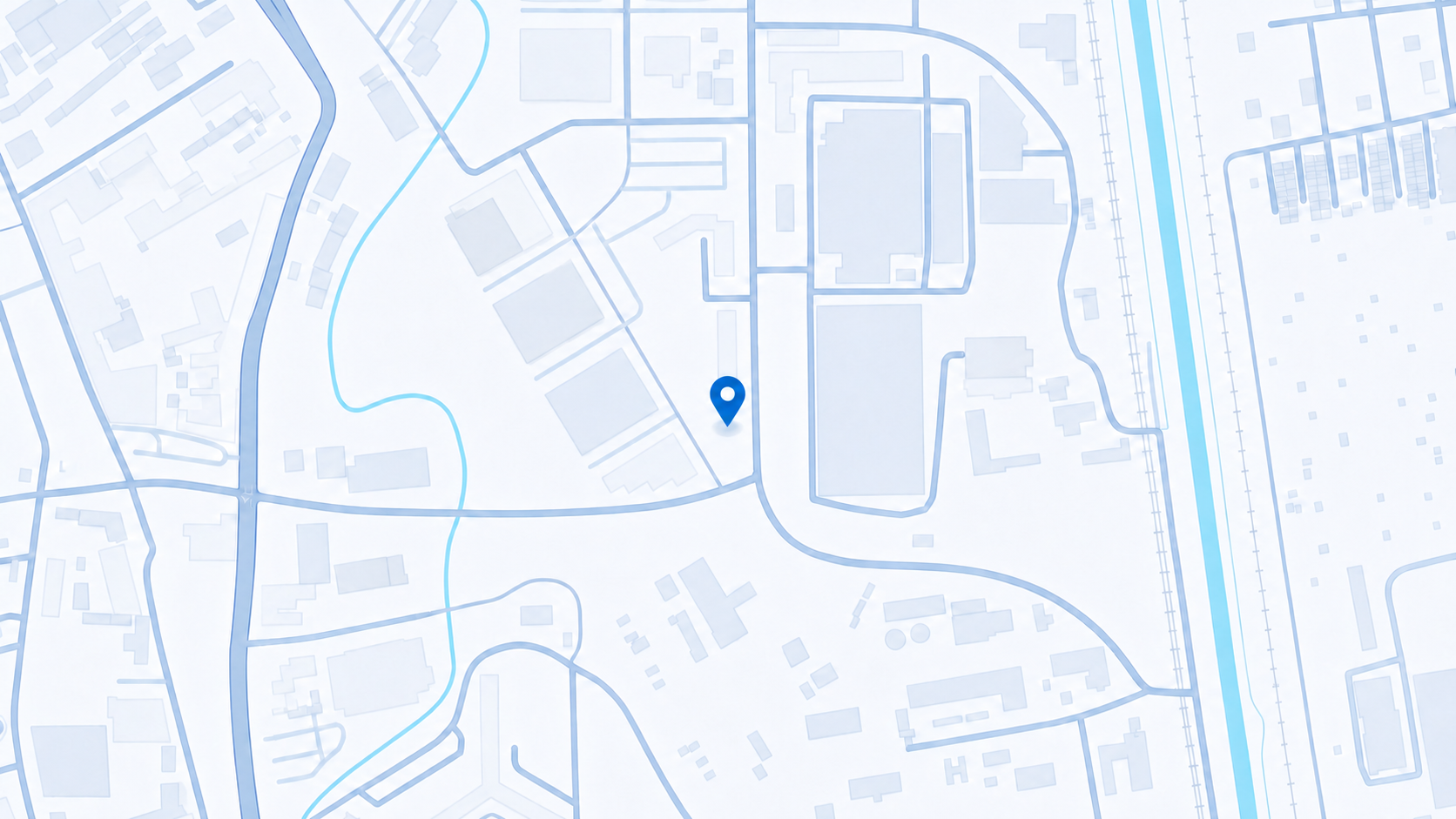 Stylizovaná modrobílá mapa s vyznačenou polohou kanceláře LIVEBOX IT